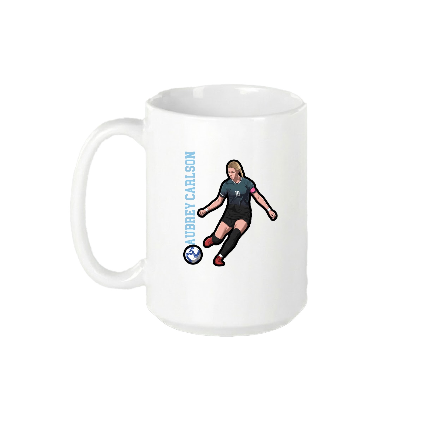15oz Coffee Mug — Name Vertical in White