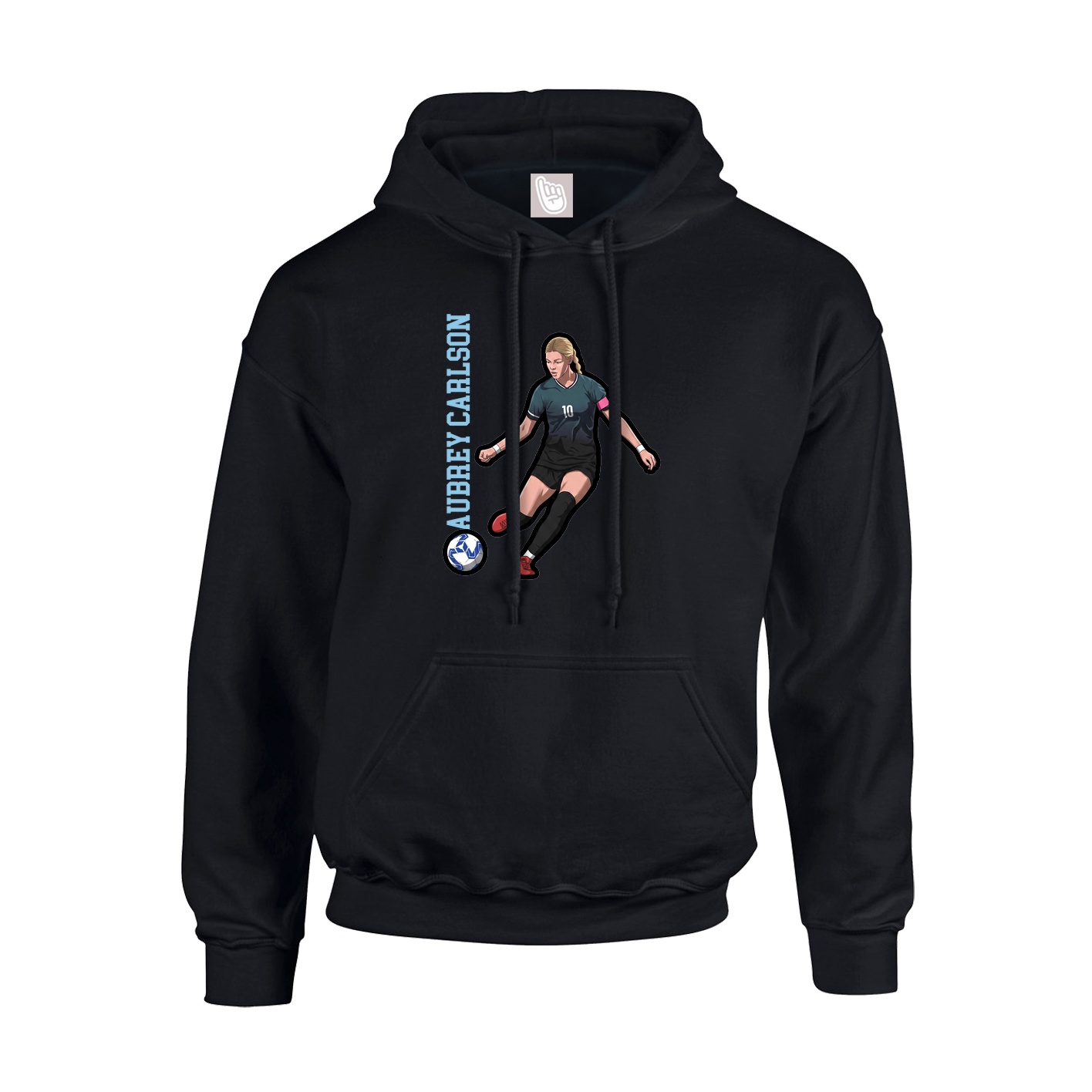 Youth Hoodie — Name Vertical in Black