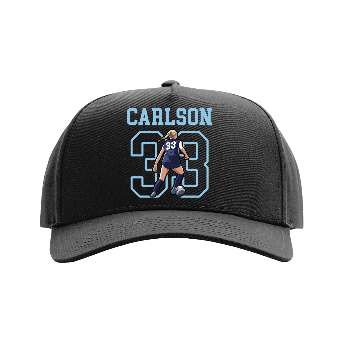 Full Fabric Five-Panel Champ Cap — Shirsey in Black