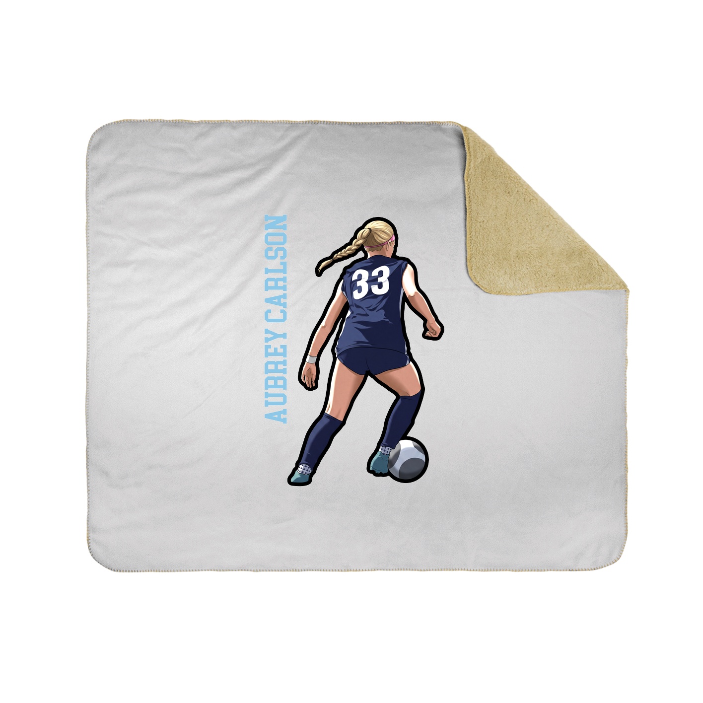 Throw Blanket — Name Vertical in White
