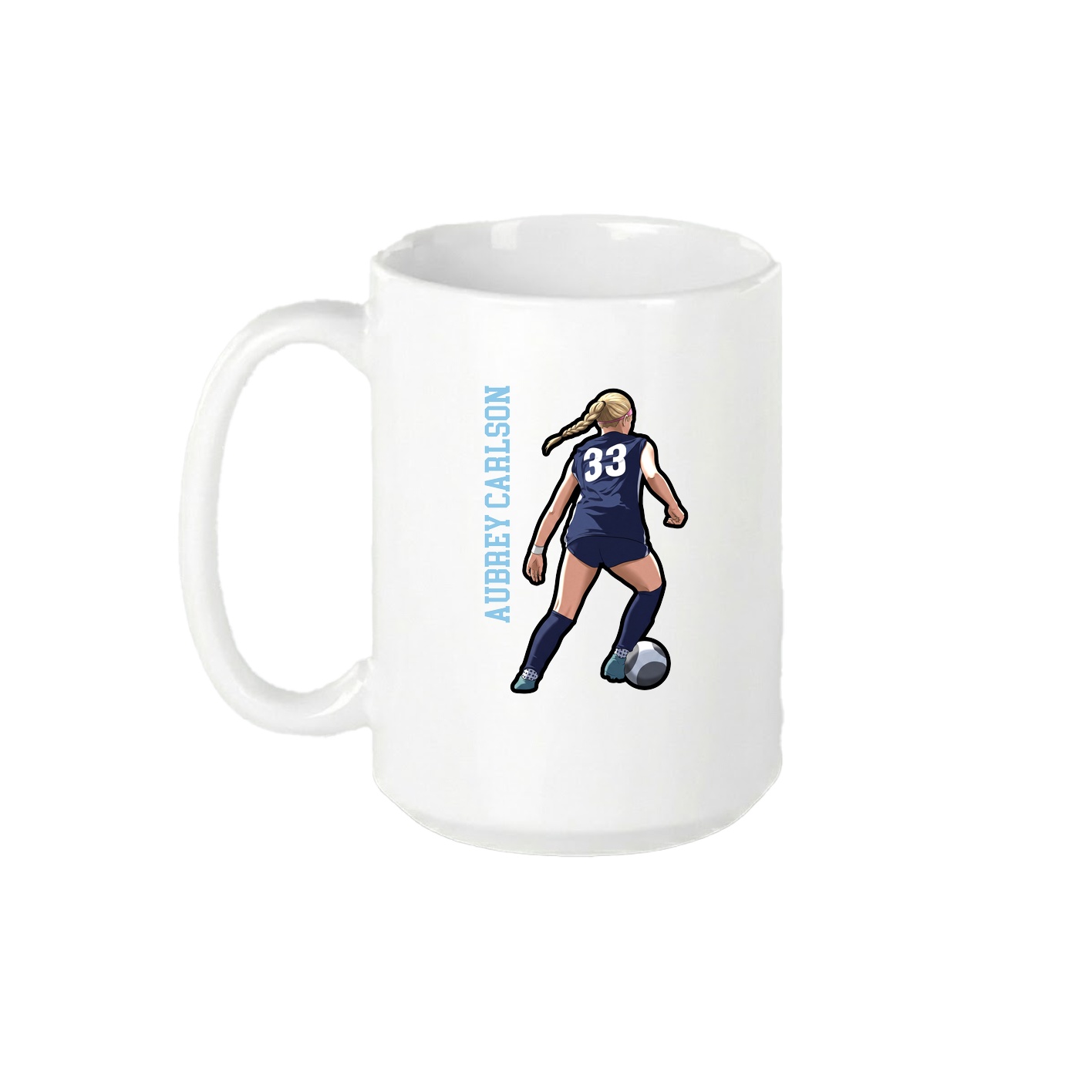 15oz Coffee Mug — Name Vertical in White