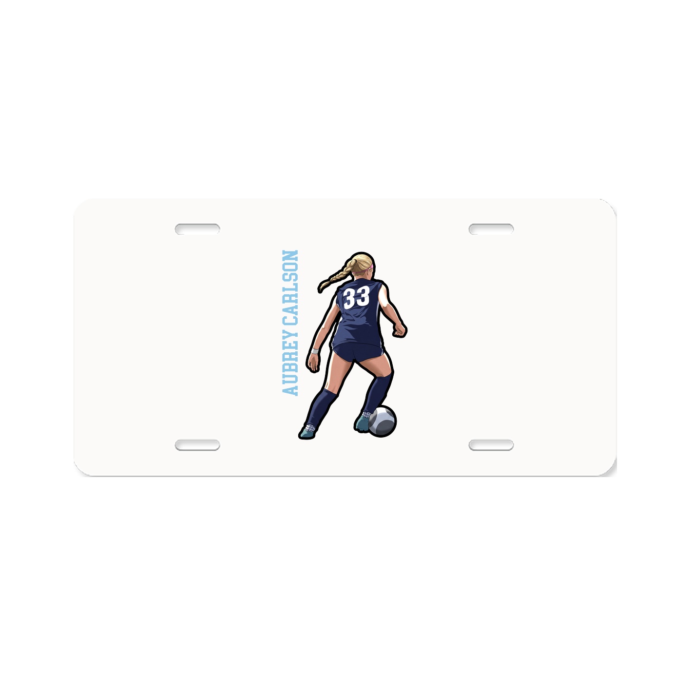 License Plate — Name Vertical in Classic