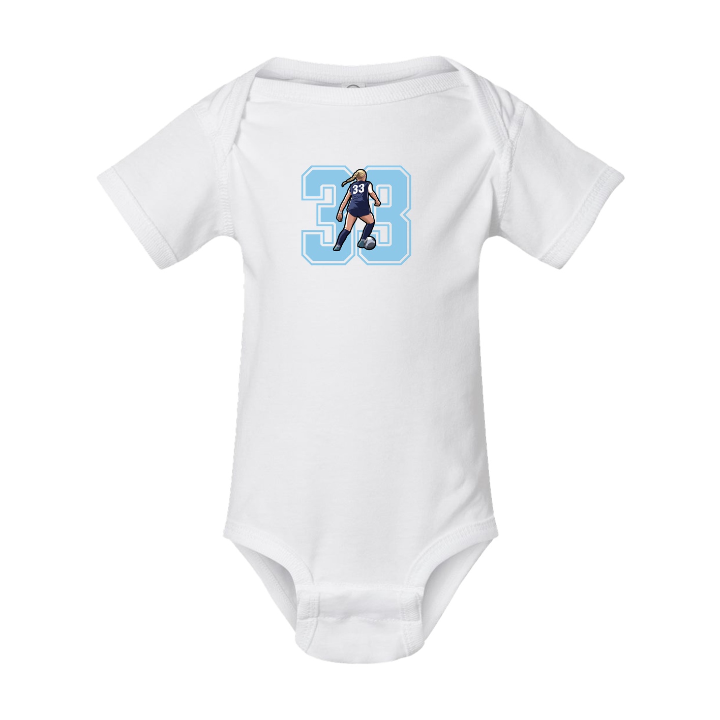 Baby Onesie — Number in White