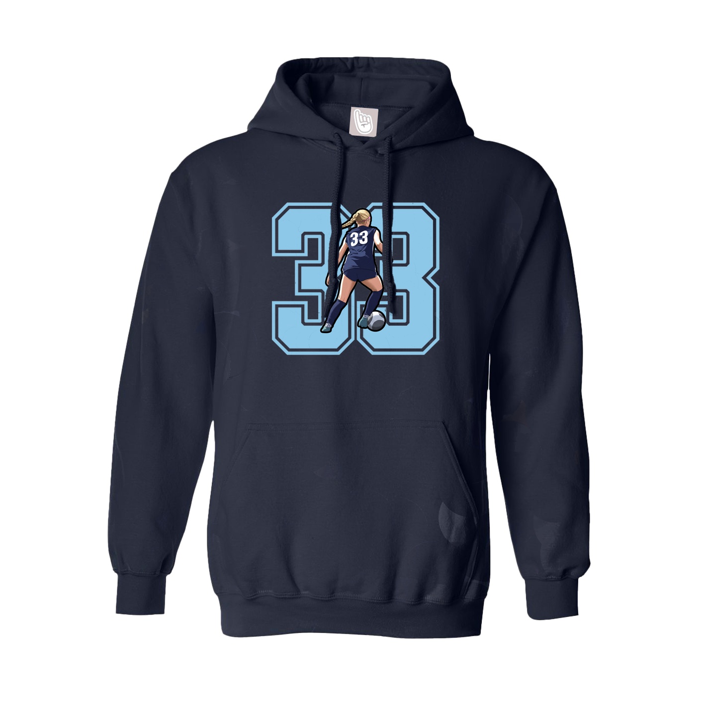 Hoodie — Number in Navy