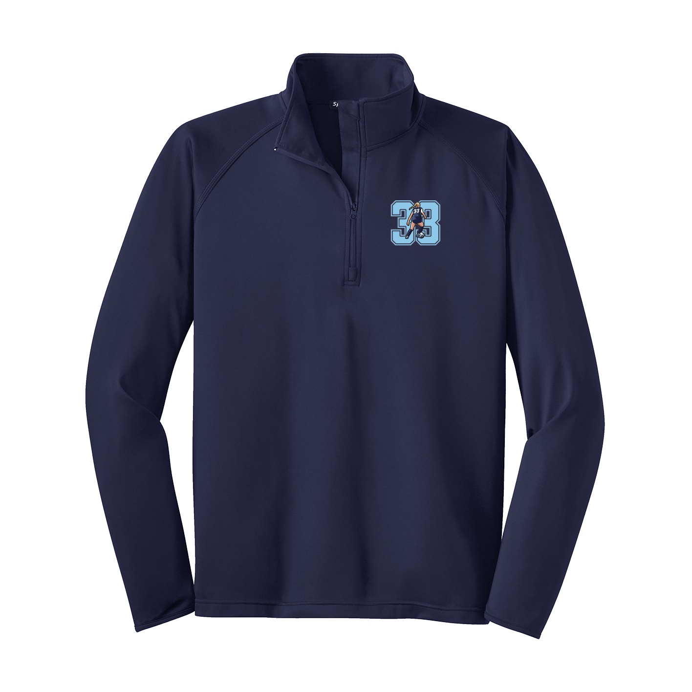 Q-Zip Pullover — Number in Navy