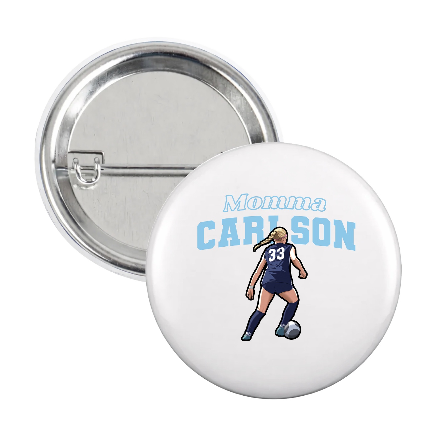 Game Day Button — Mothers Day Block in White