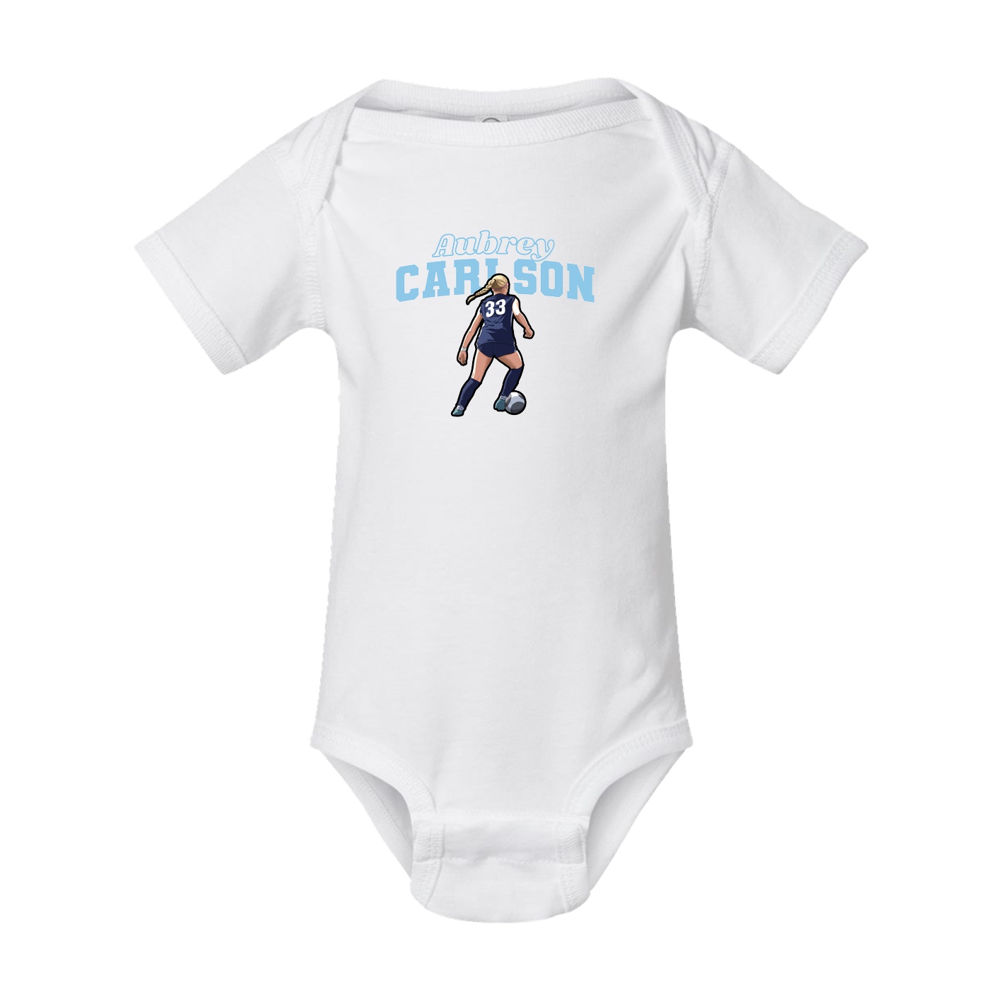 Baby Onesie — Name Arch in White