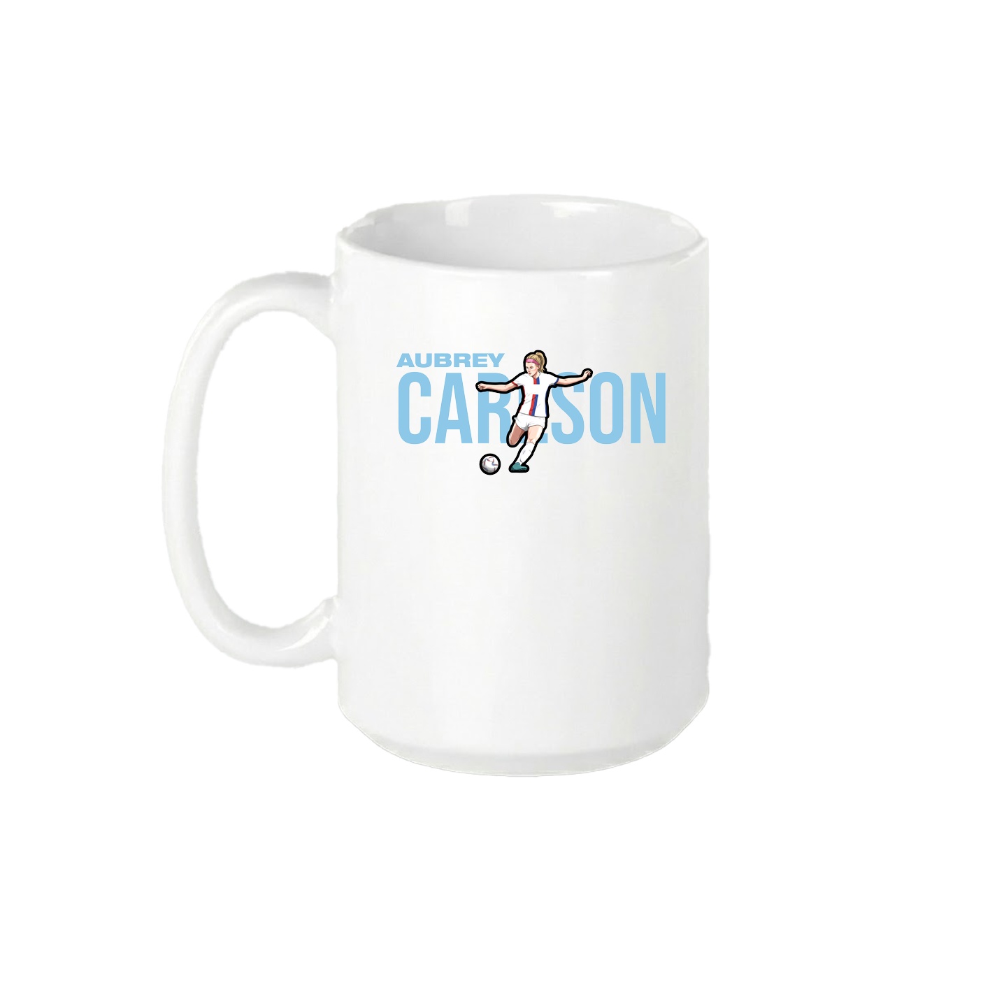 15oz Coffee Mug — Player Name in White