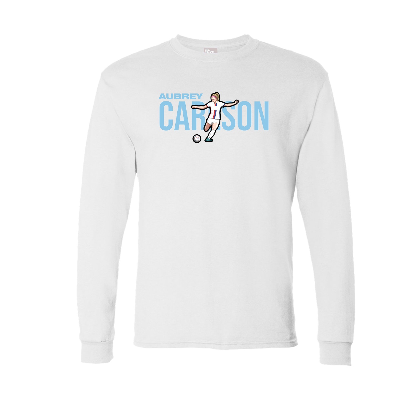 Long Sleeve Tee — Player Name in White