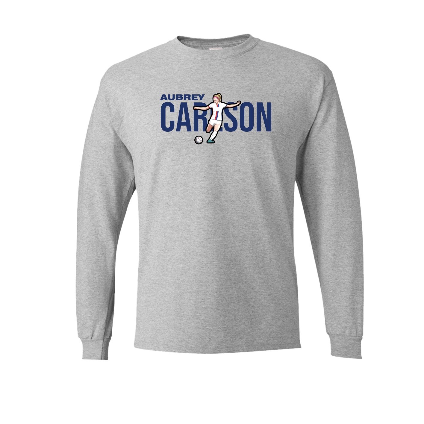 Long Sleeve Tee — Player Name in Grey