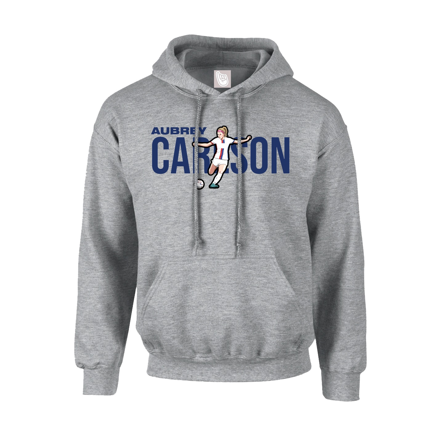 Hoodie — Player Name in Grey