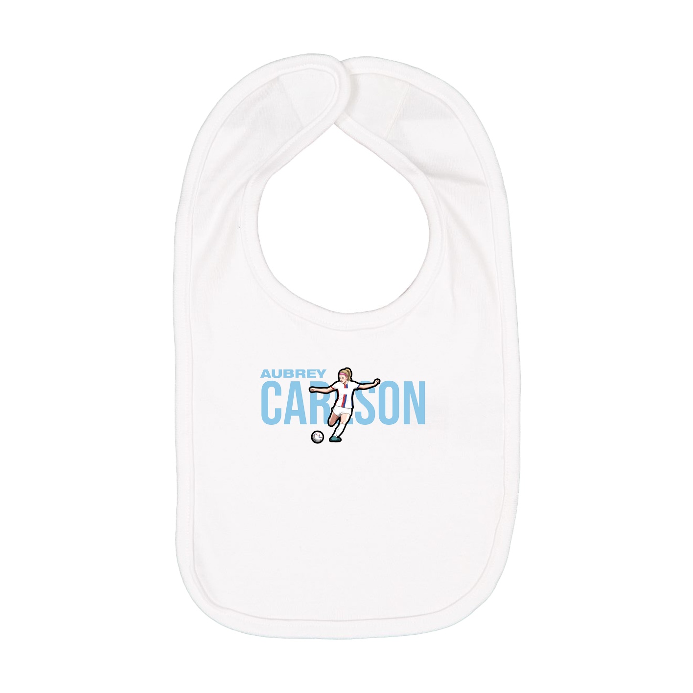 Infant Bib — Player Name in White