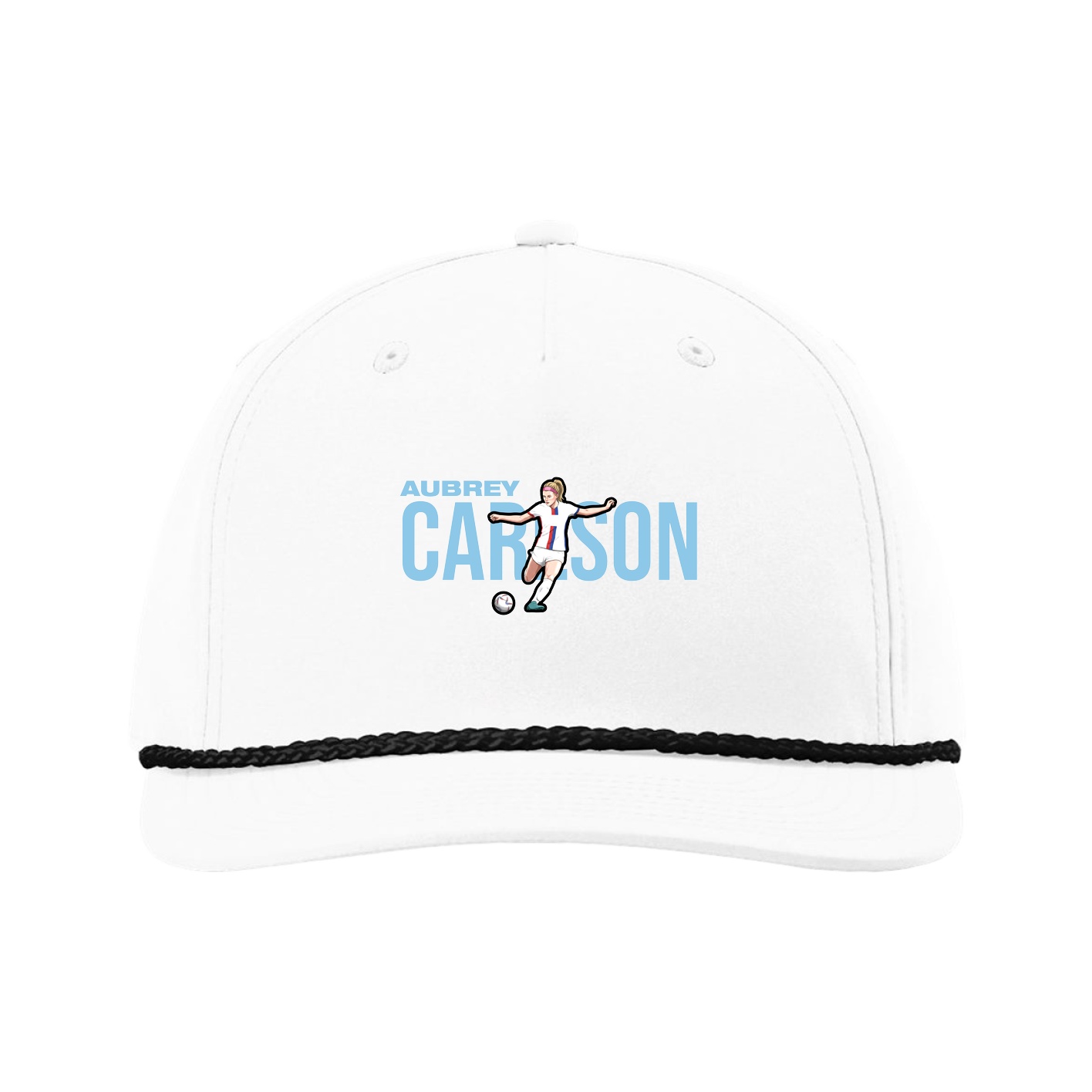 Five-Panel Classic Rope Cap — Player Name in White