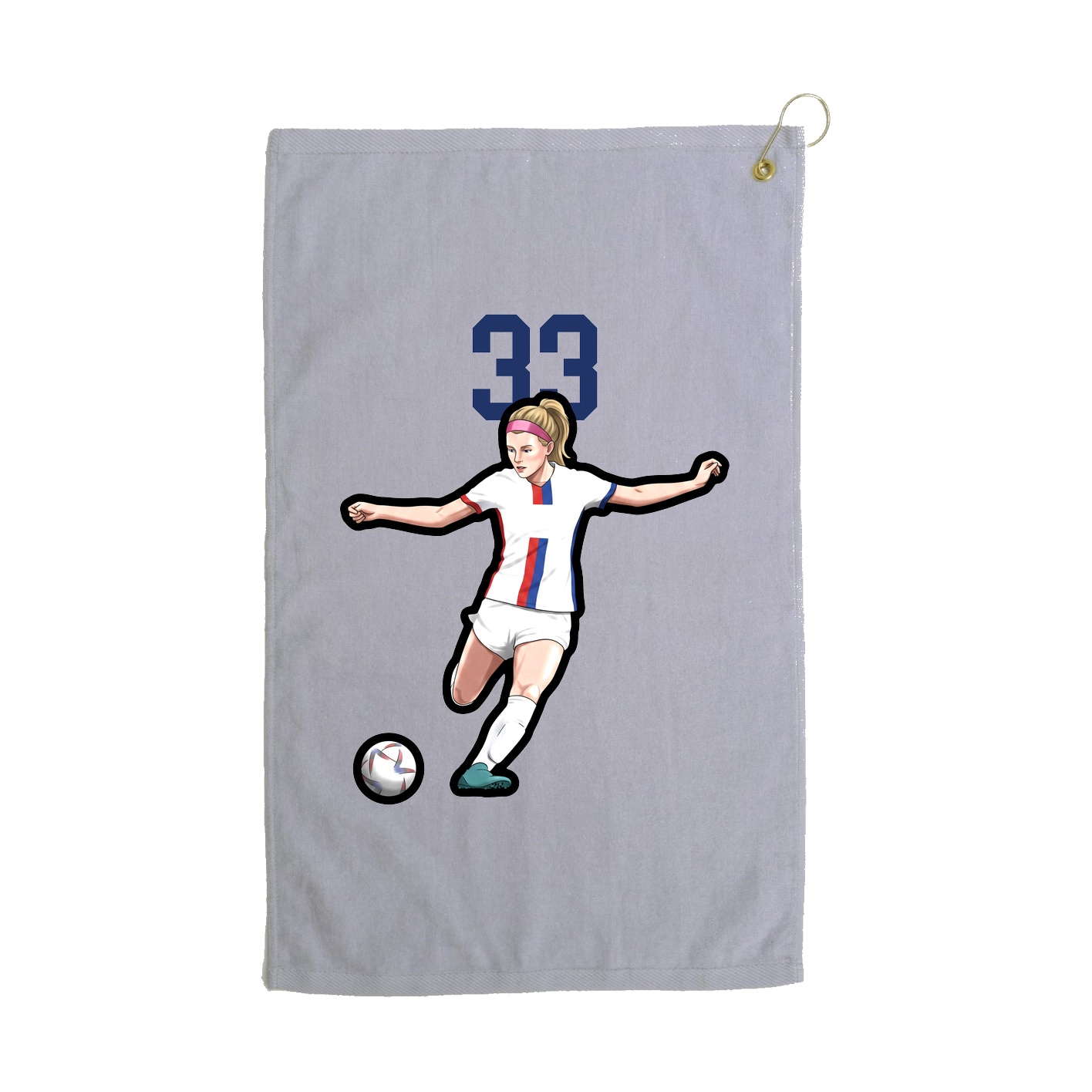 Golf Towel — Number Top in Grey
