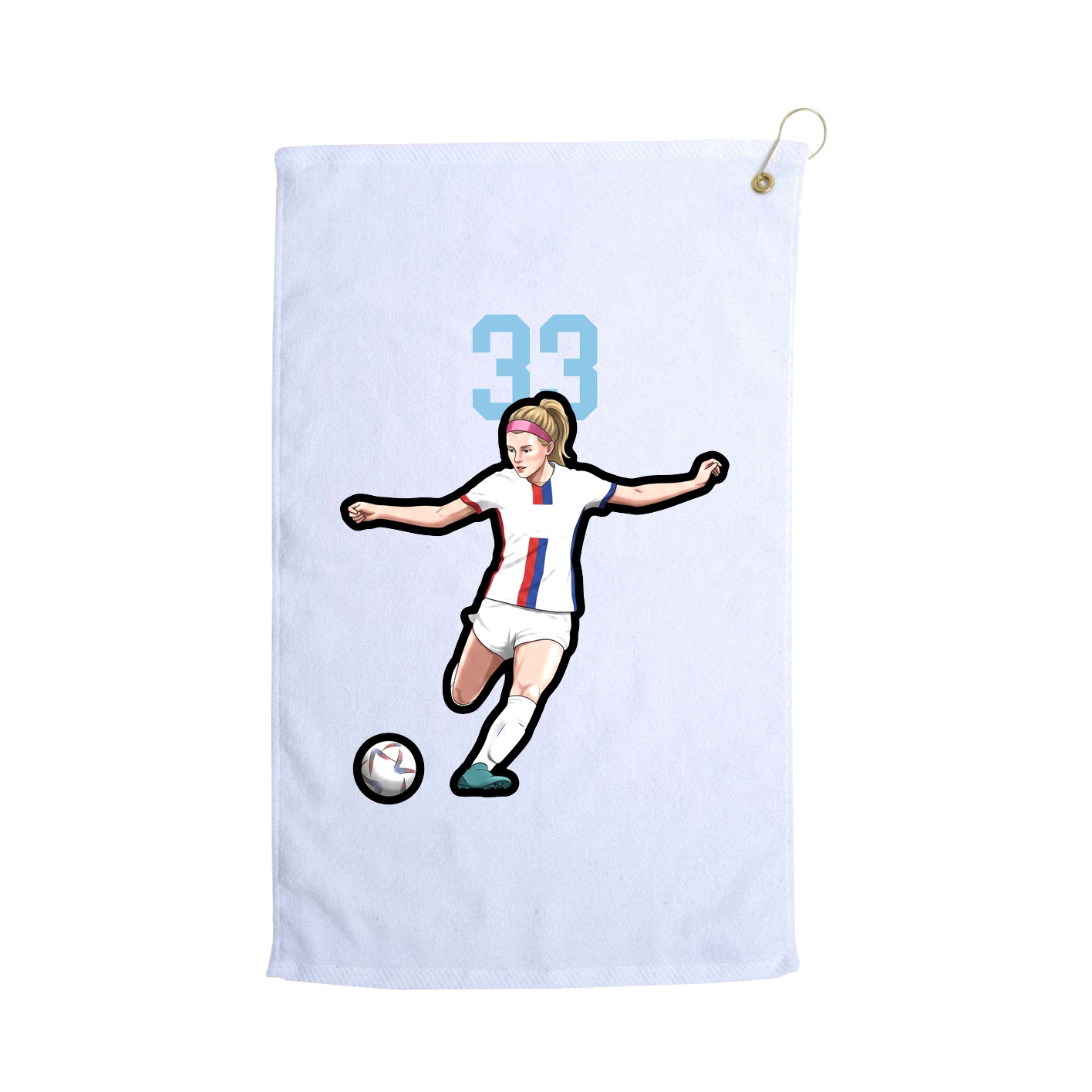 Golf Towel — Number Top in White