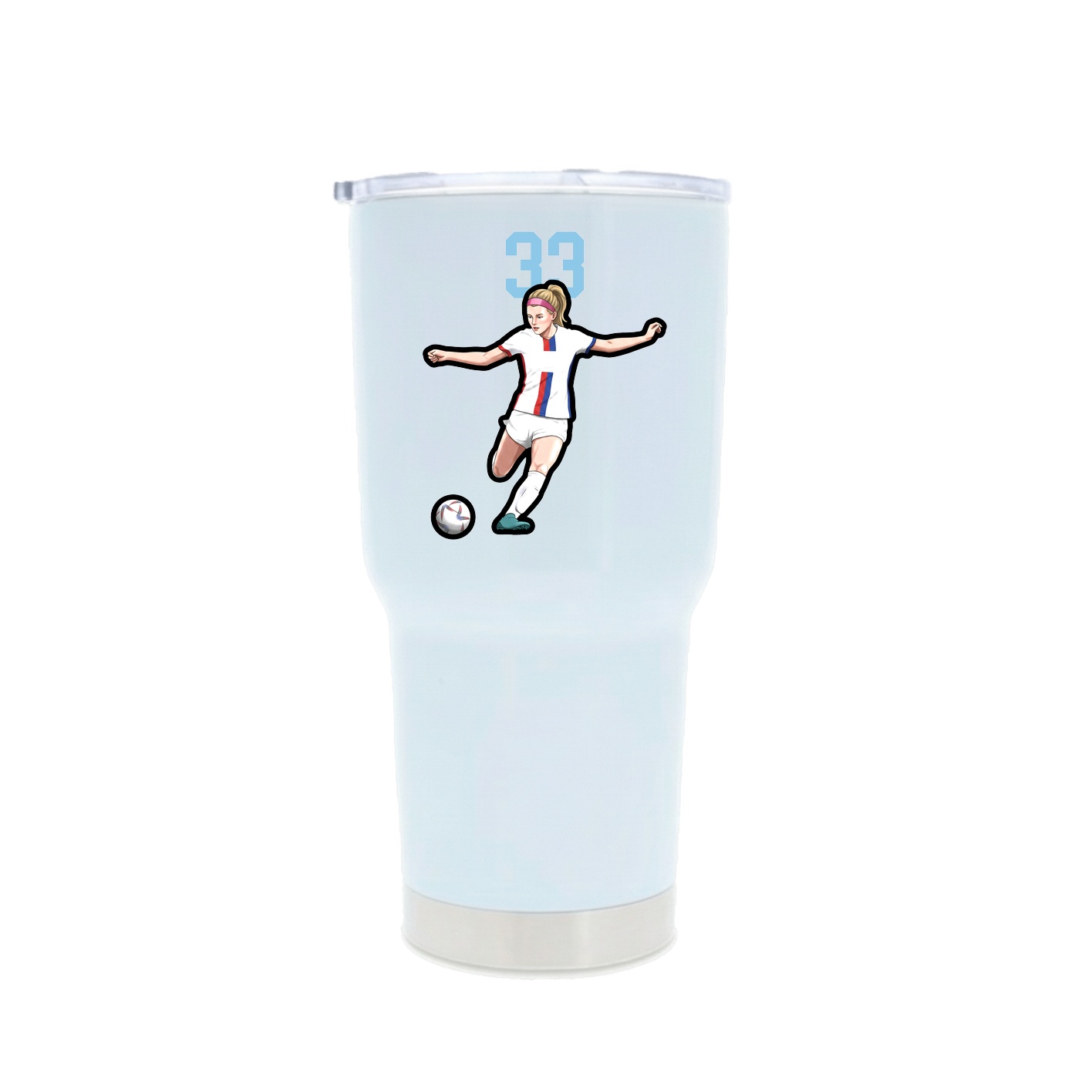 30oz Stainless Steel Tumbler — Number Top in White