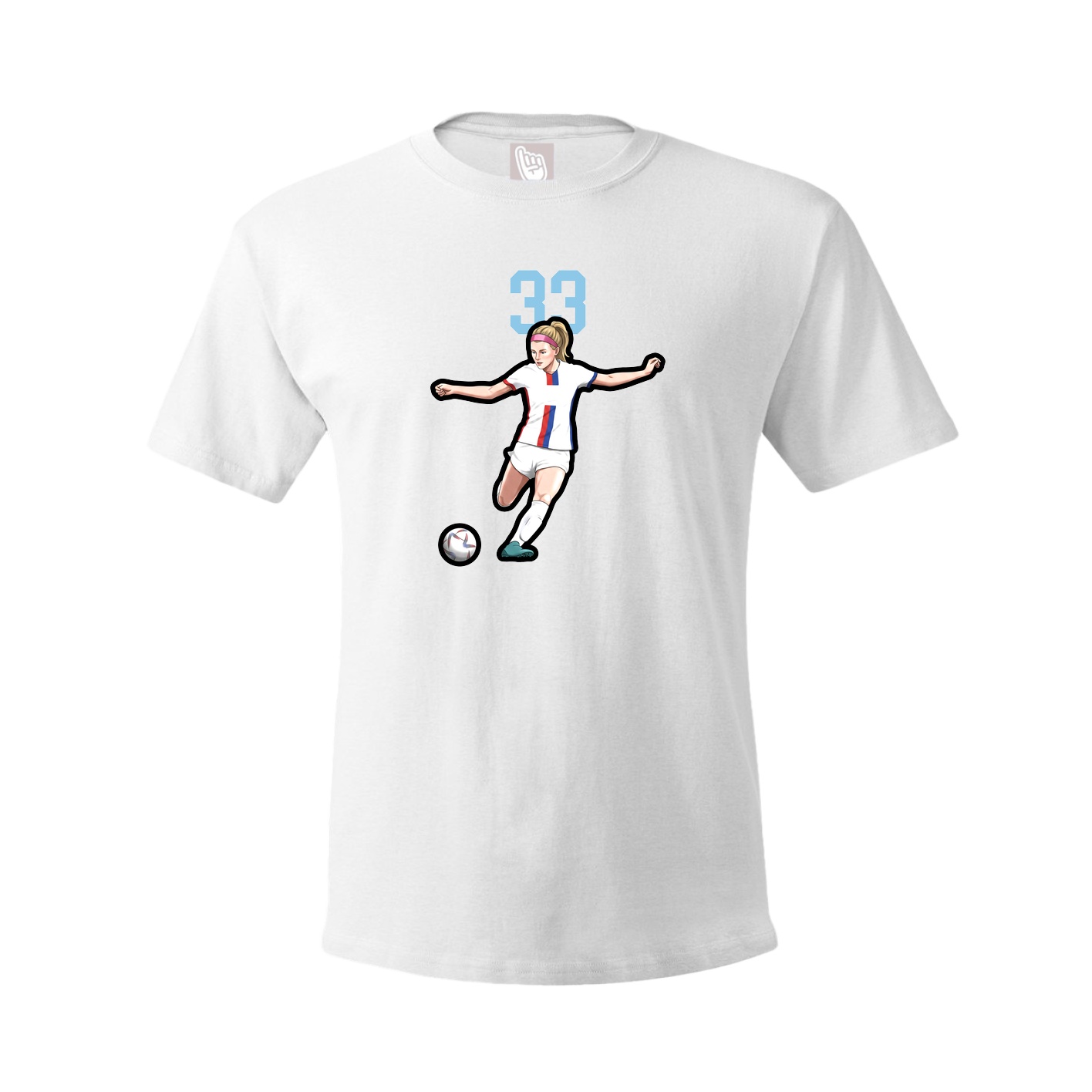 Youth Tee — Number Top in White