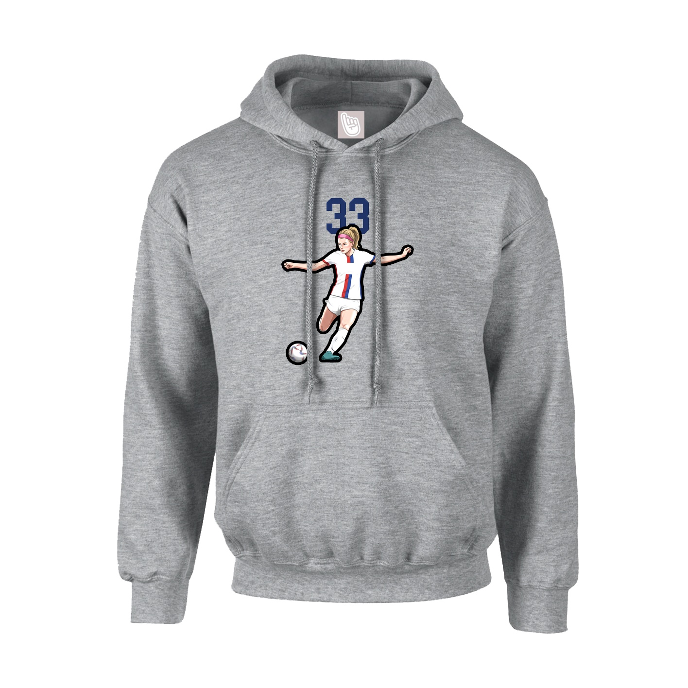 Hoodie — Number Top in Grey