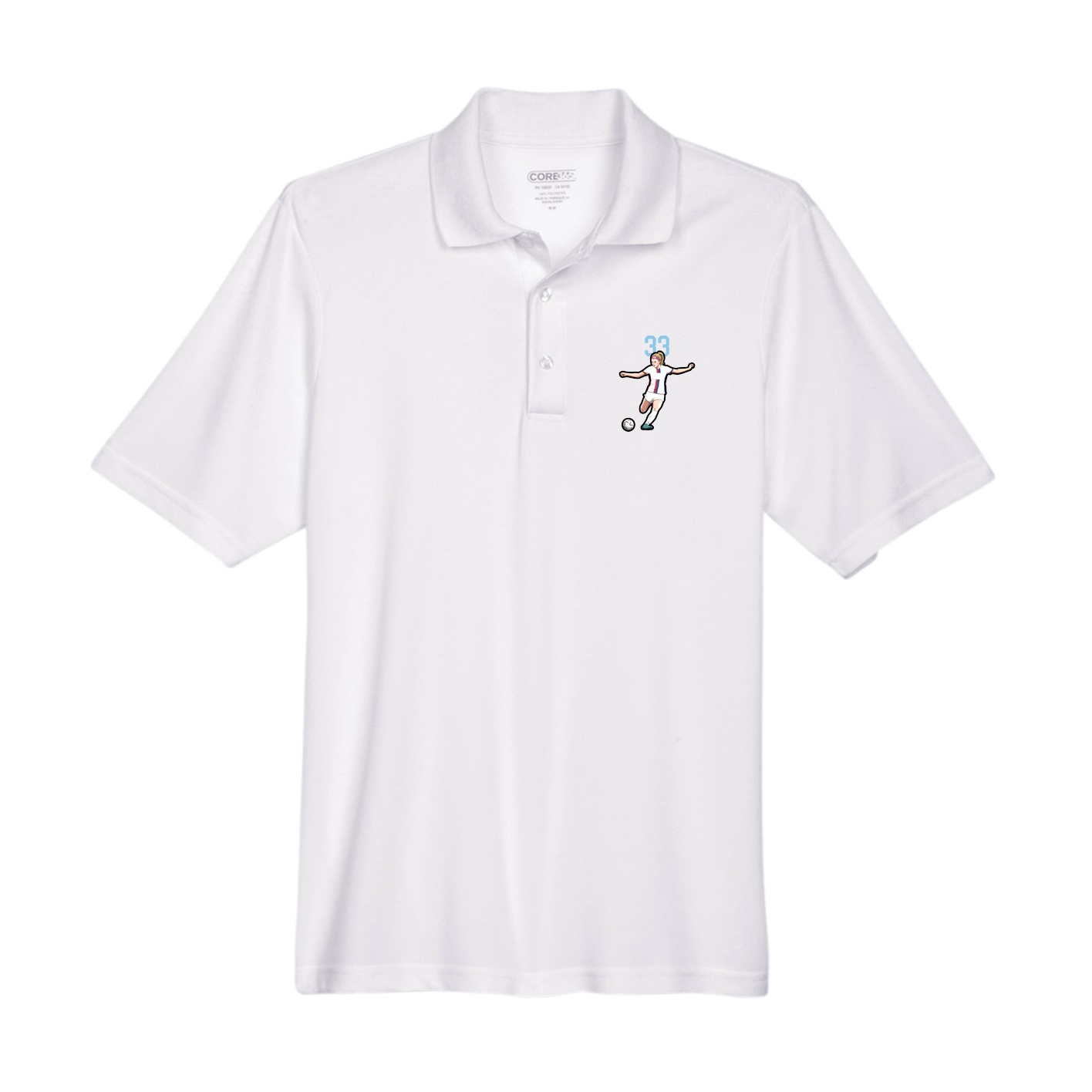 Performance Polo — Number Top in White
