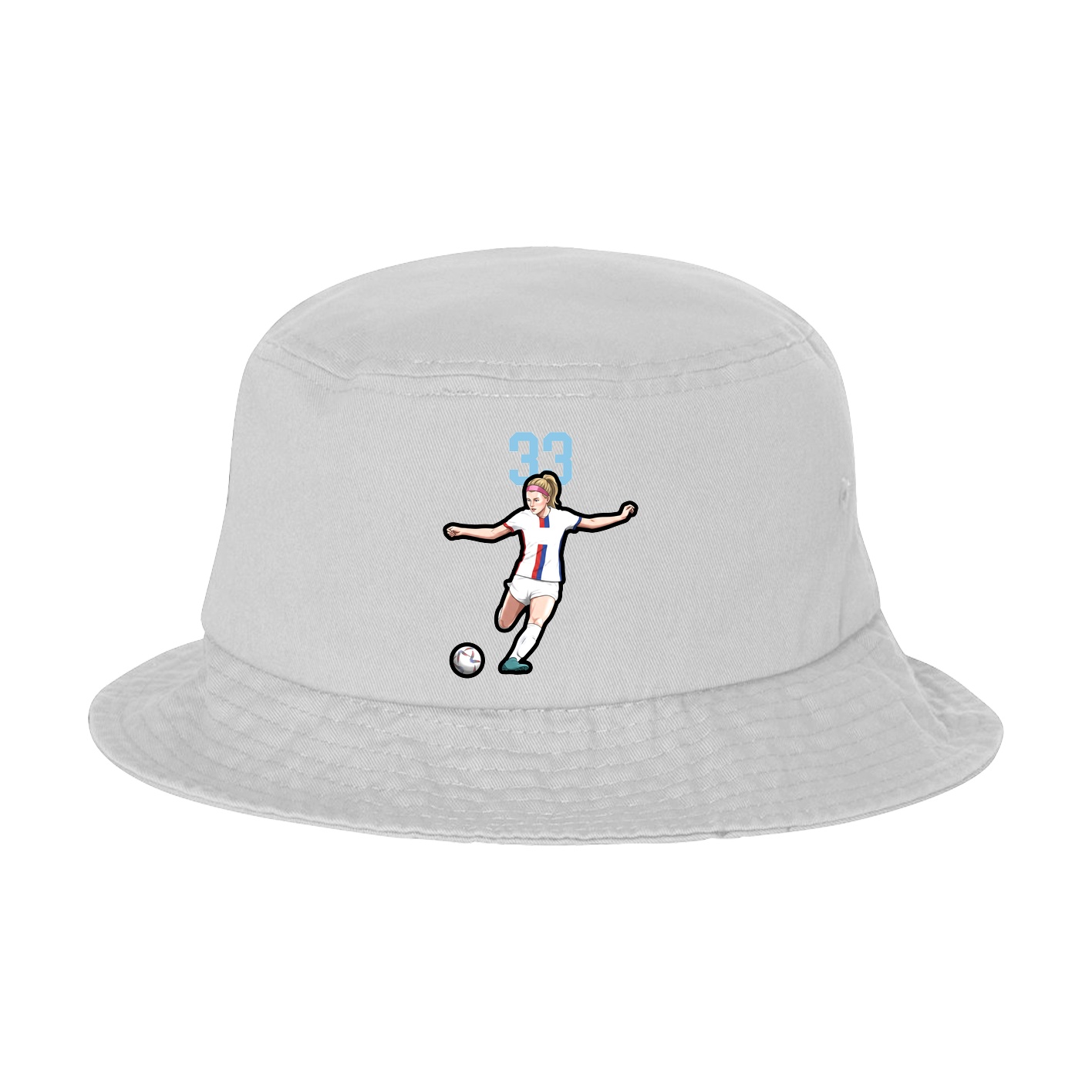 Bucket Cap — Number Top in White