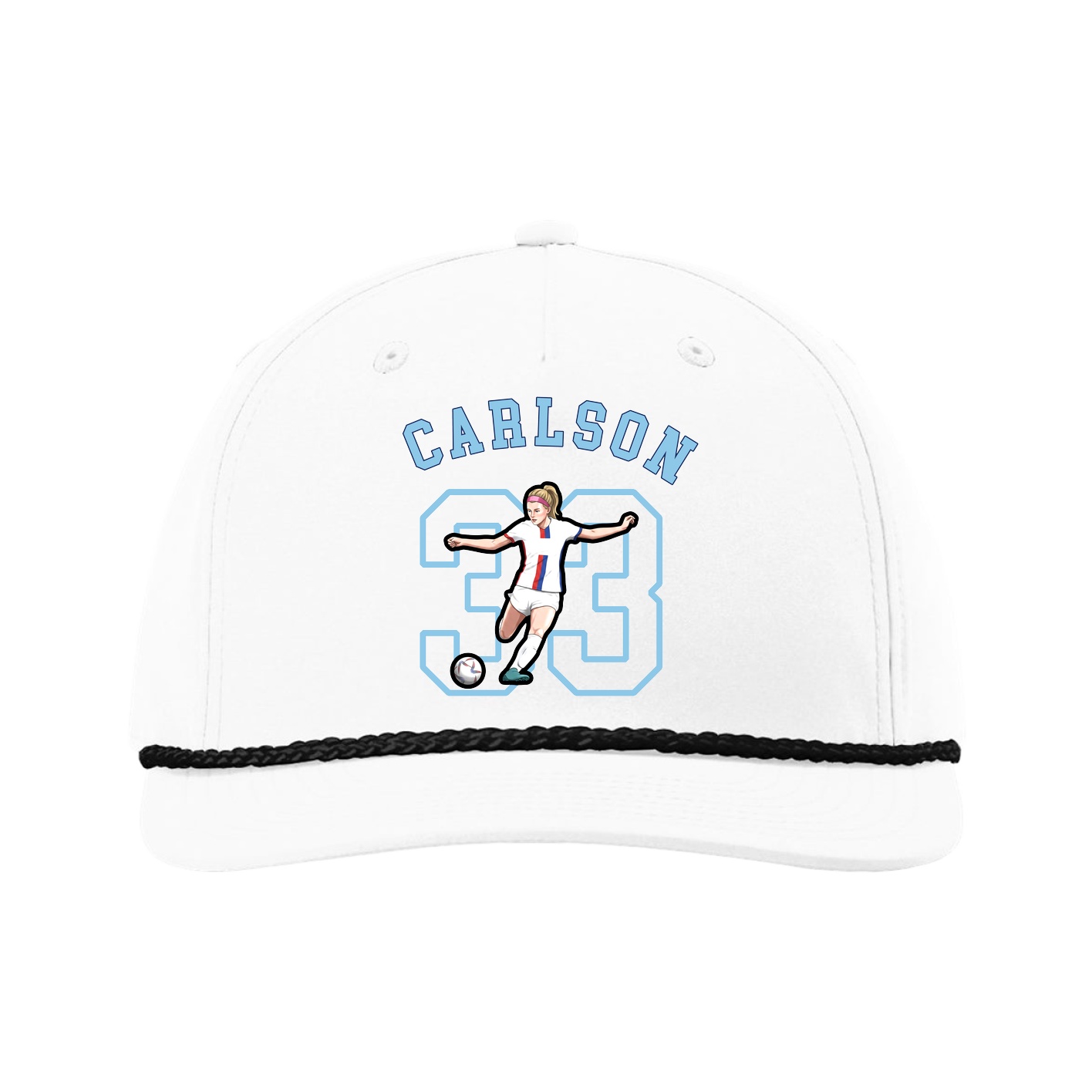 Five-Panel Classic Rope Cap — Shirsey Arch in White