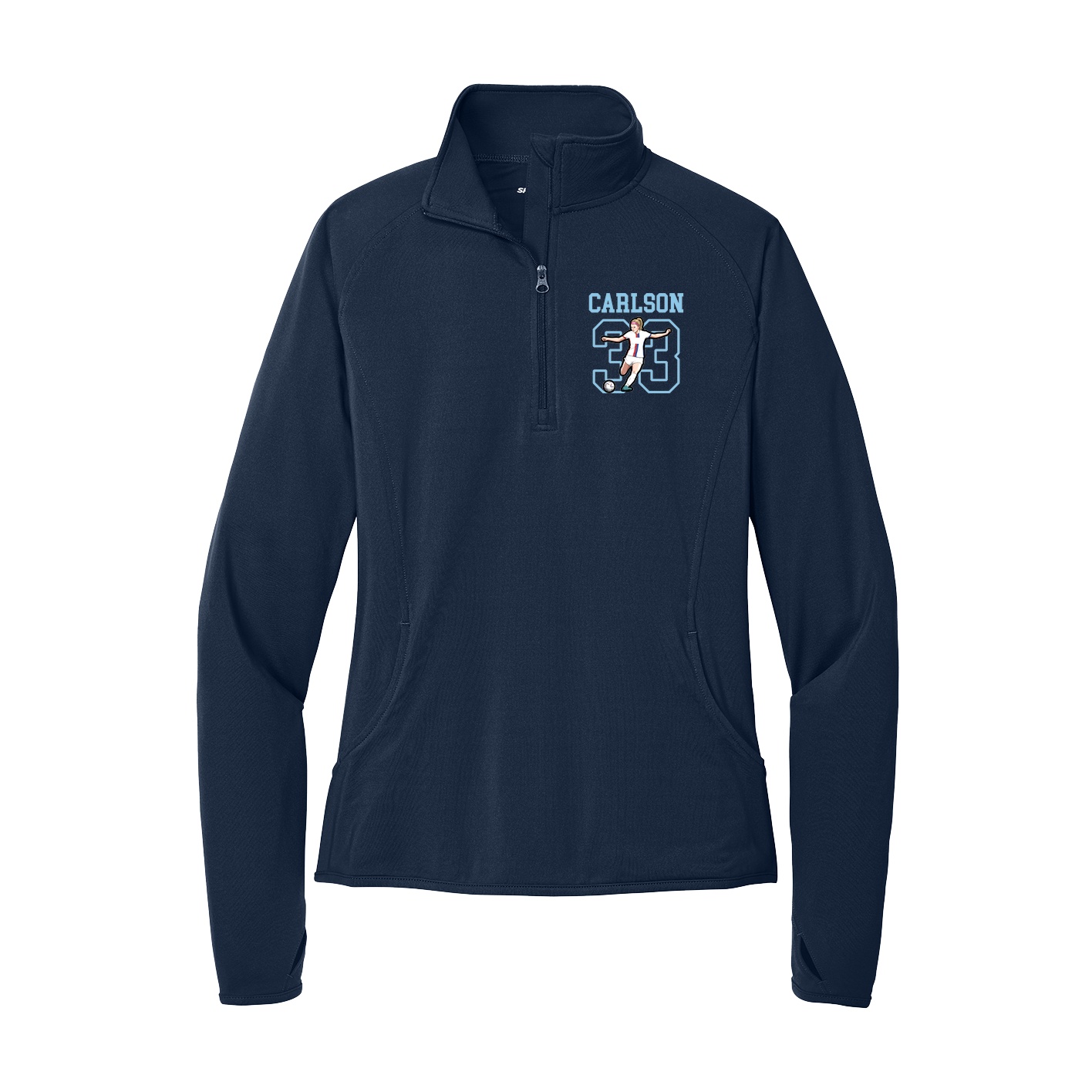 Women's Q-Zip Pullover — Shirsey in Navy