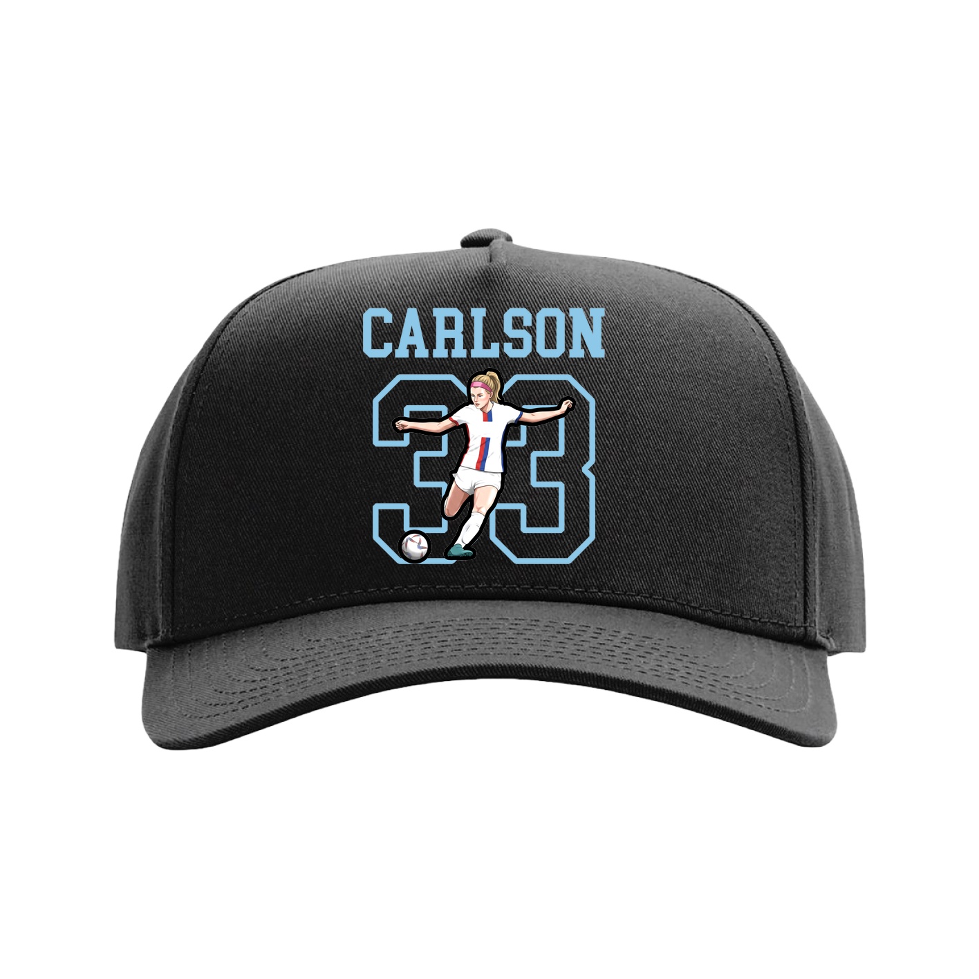Full Fabric Five-Panel Champ Cap — Shirsey in Black