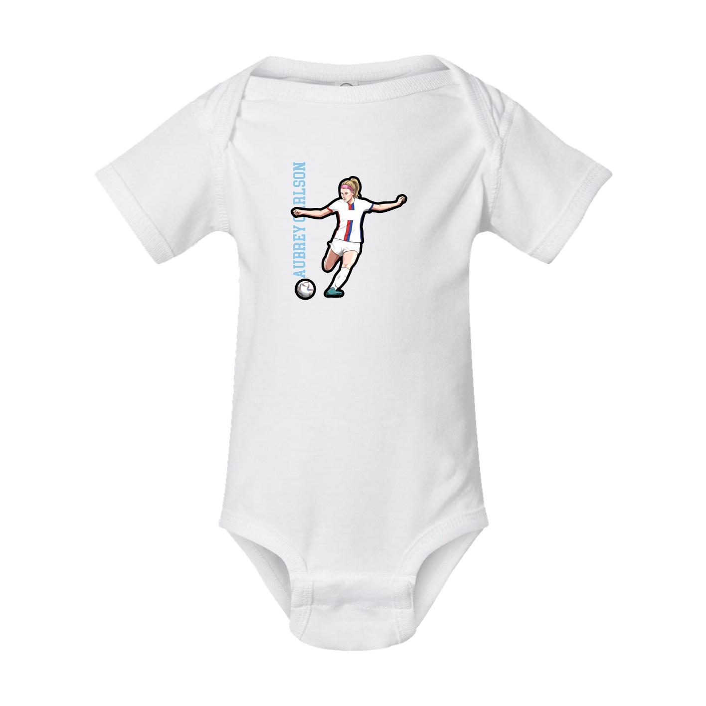 Baby Onesie — Name Vertical in White