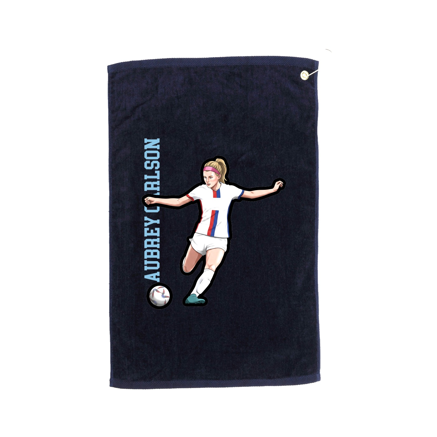 Golf Towel — Name Vertical in Navy