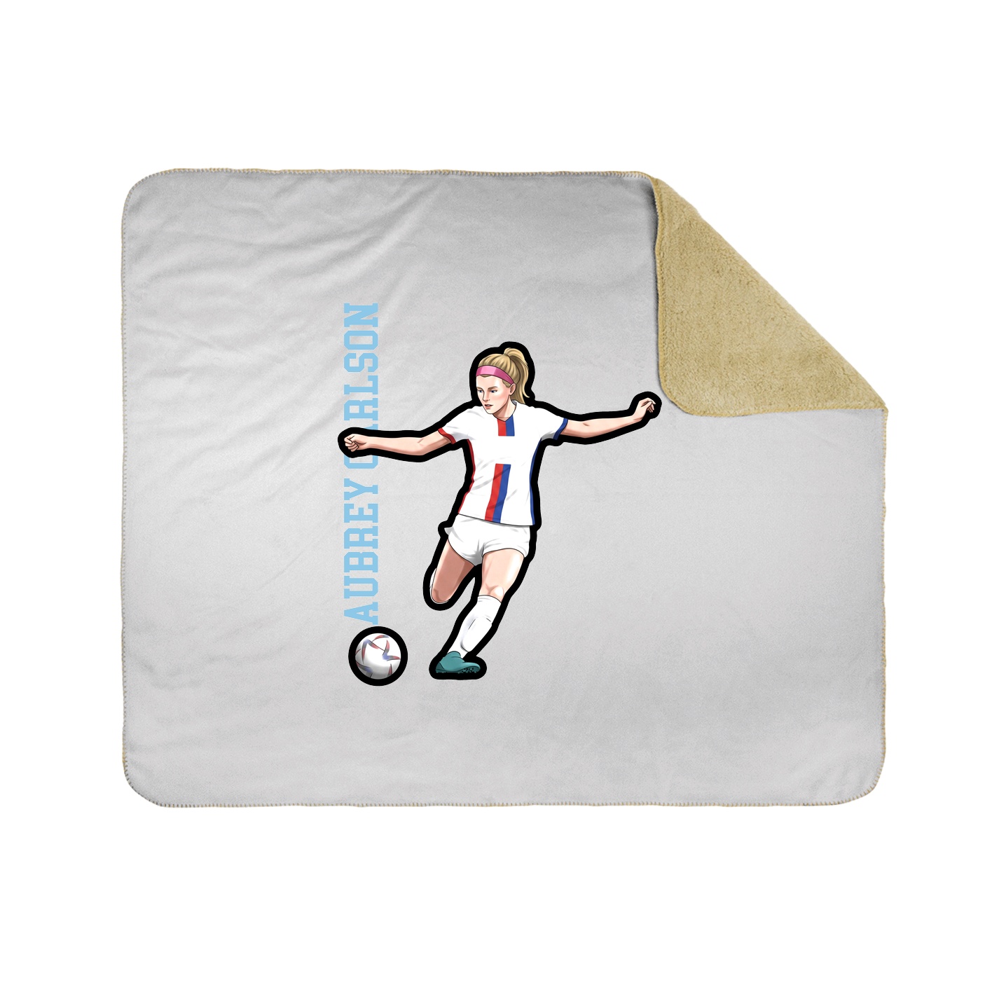 Throw Blanket — Name Vertical in White