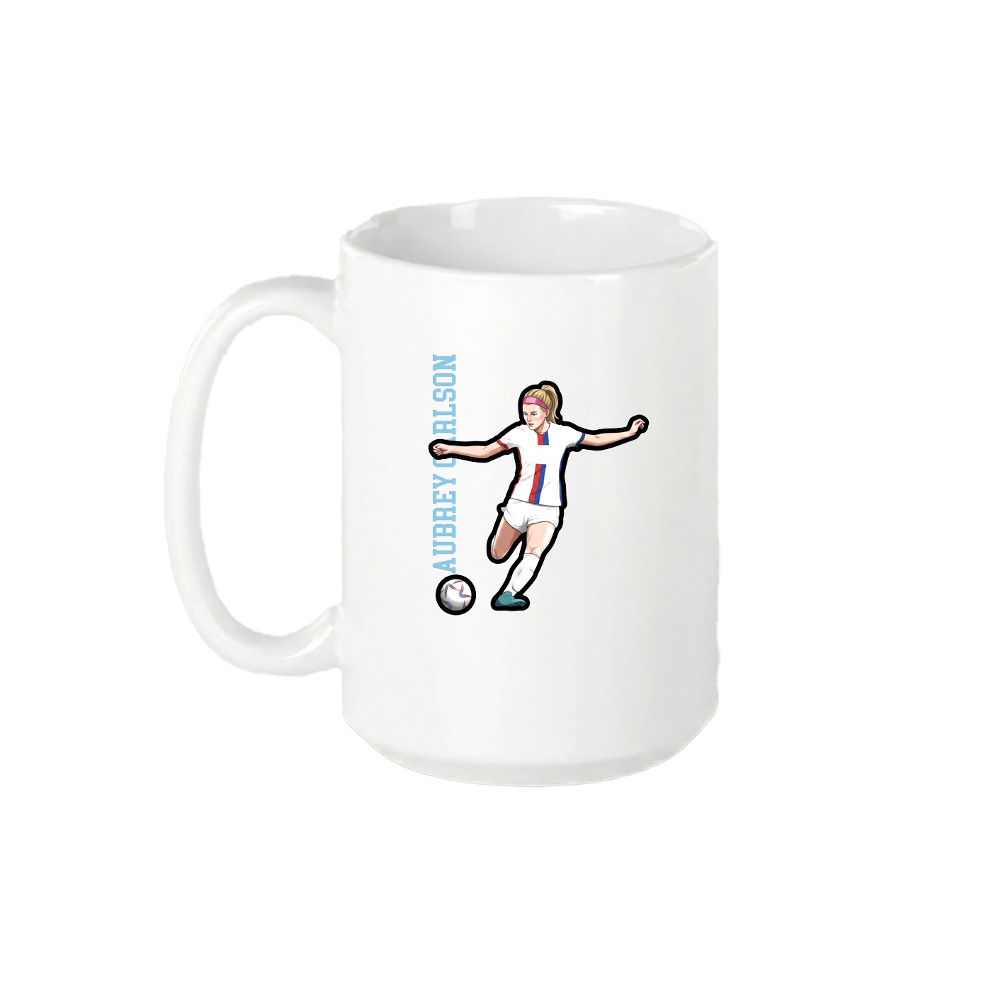 15oz Coffee Mug — Name Vertical in White