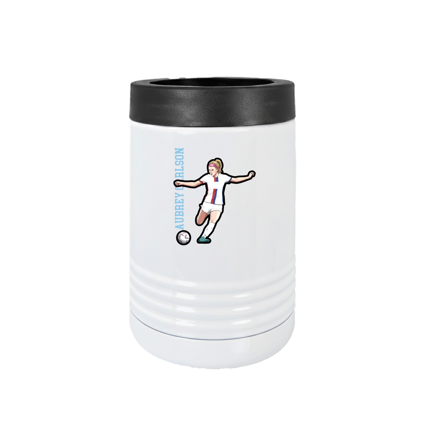 Beverage Holder — Name Vertical in White
