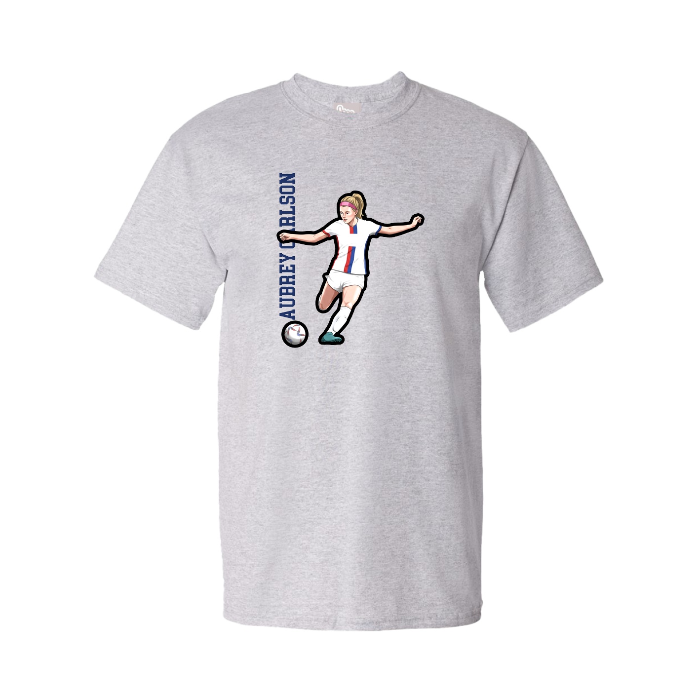 Youth Tee — Name Vertical in Grey