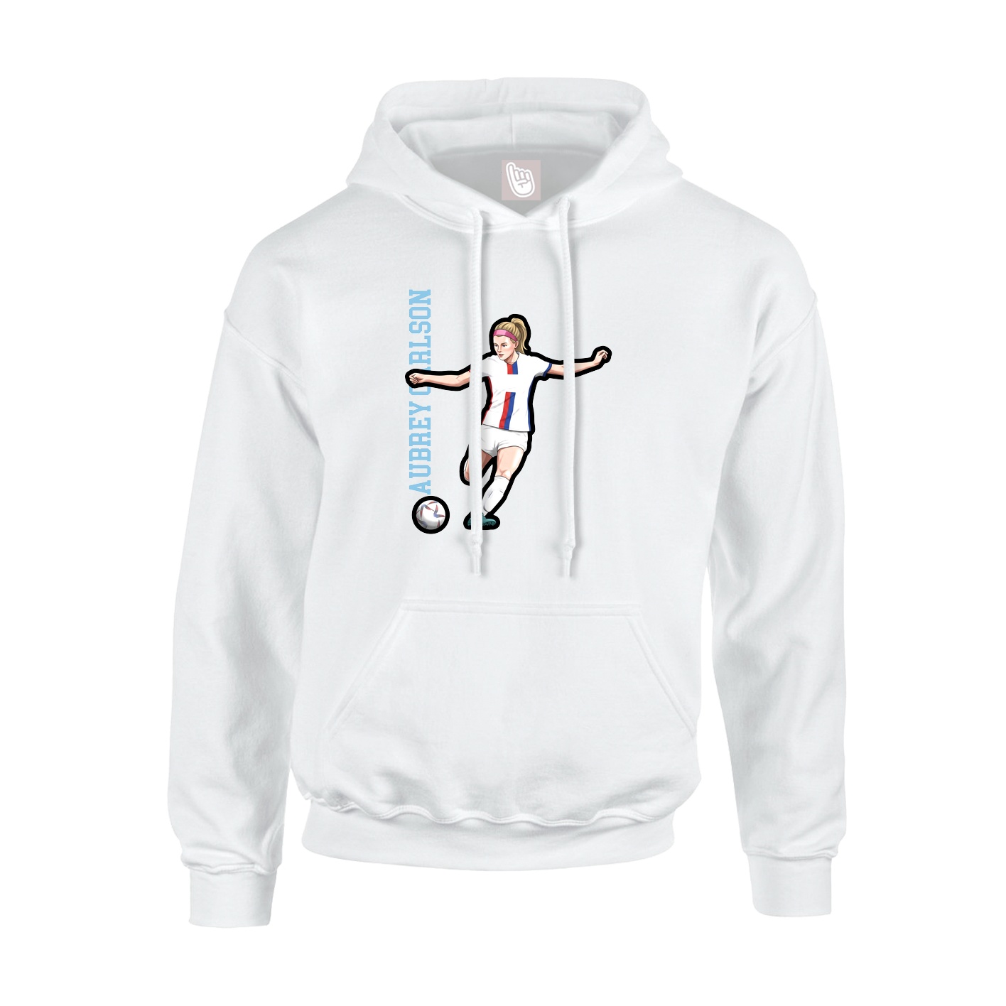 Youth Hoodie — Name Vertical in White