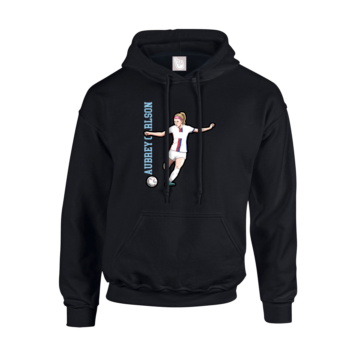 Youth Hoodie — Name Vertical in Black