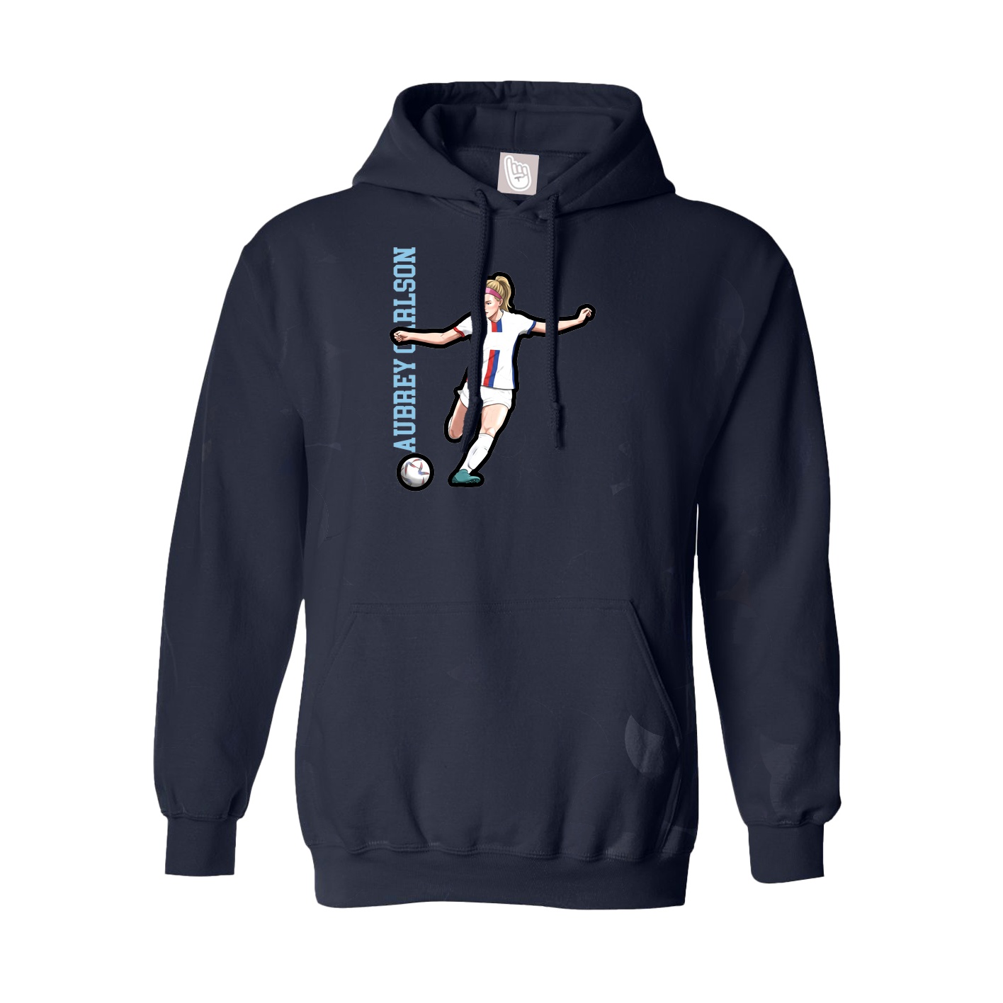 Youth Hoodie — Name Vertical in Navy