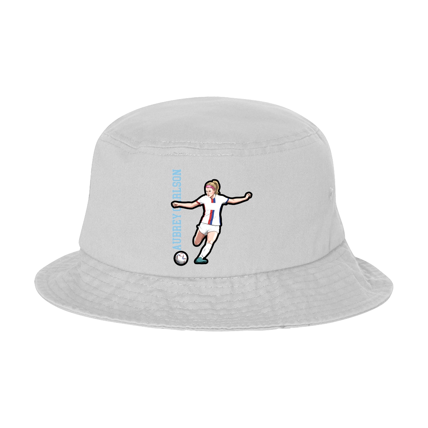 Bucket Cap — Name Vertical in White