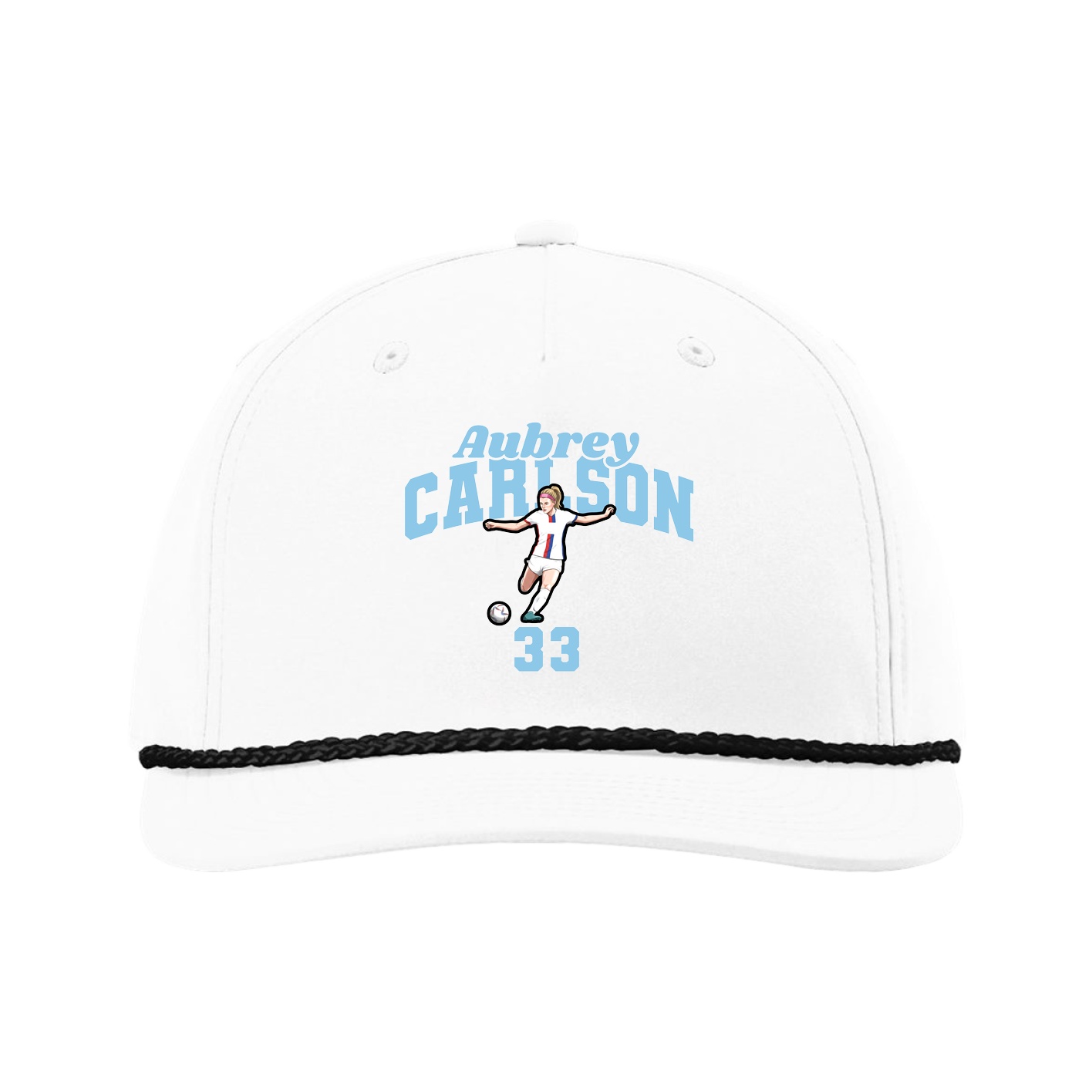 Five-Panel Classic Rope Cap — Signature Arch in White