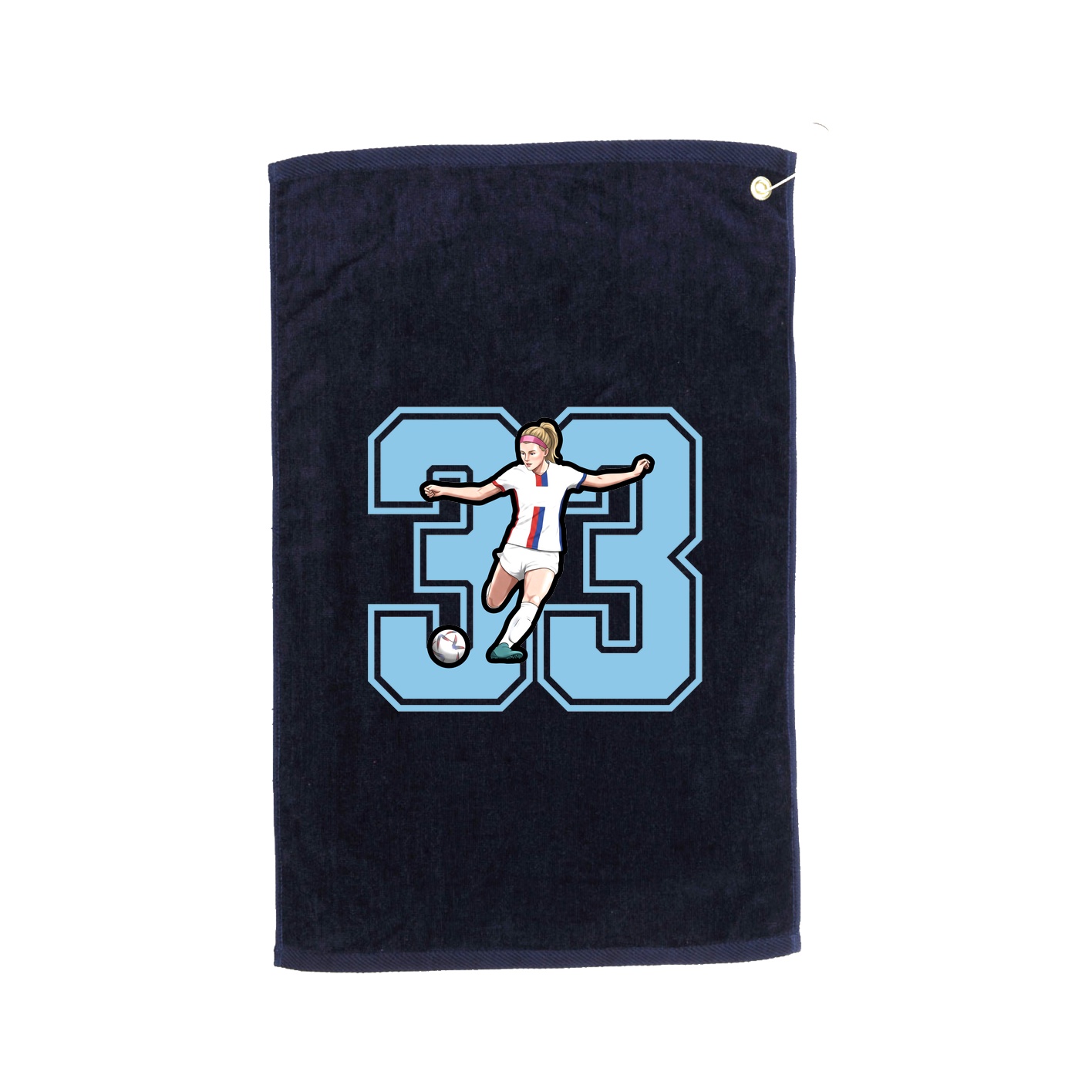 Golf Towel — Number in Navy