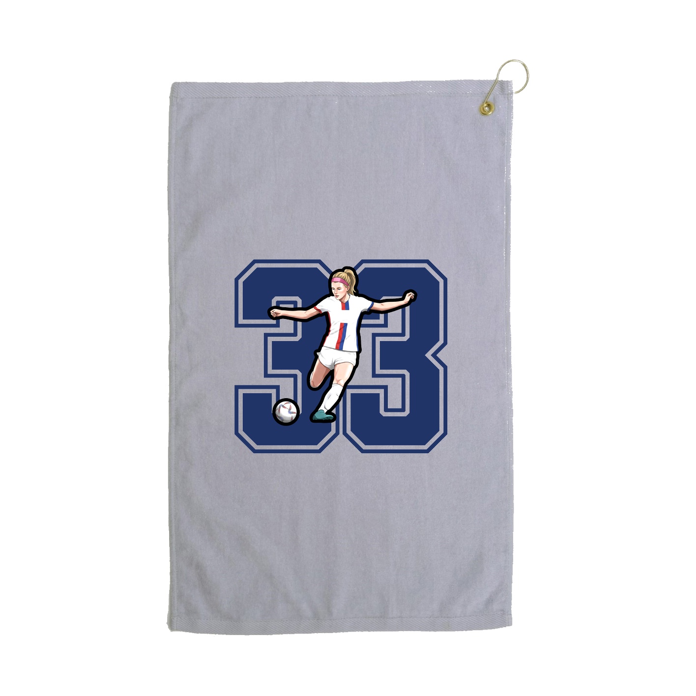 Golf Towel — Number in Grey