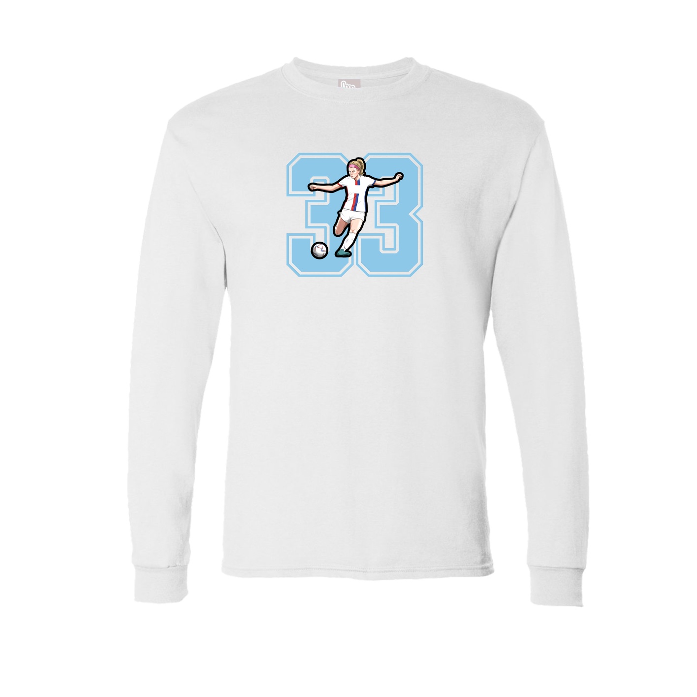 Long Sleeve Tee — Number in White