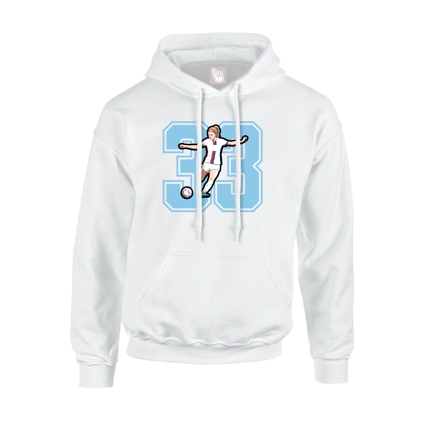 Hoodie — Number in White