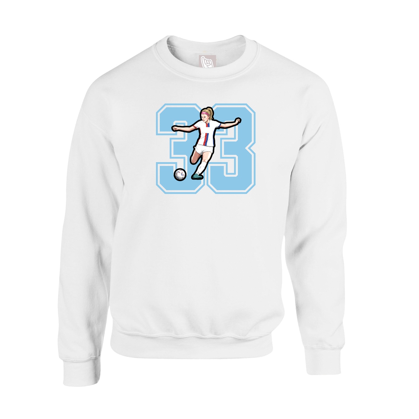 Fleece Crew — Number in White
