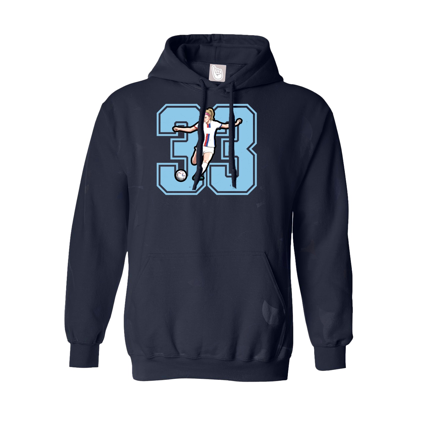 Youth Hoodie — Number in Navy