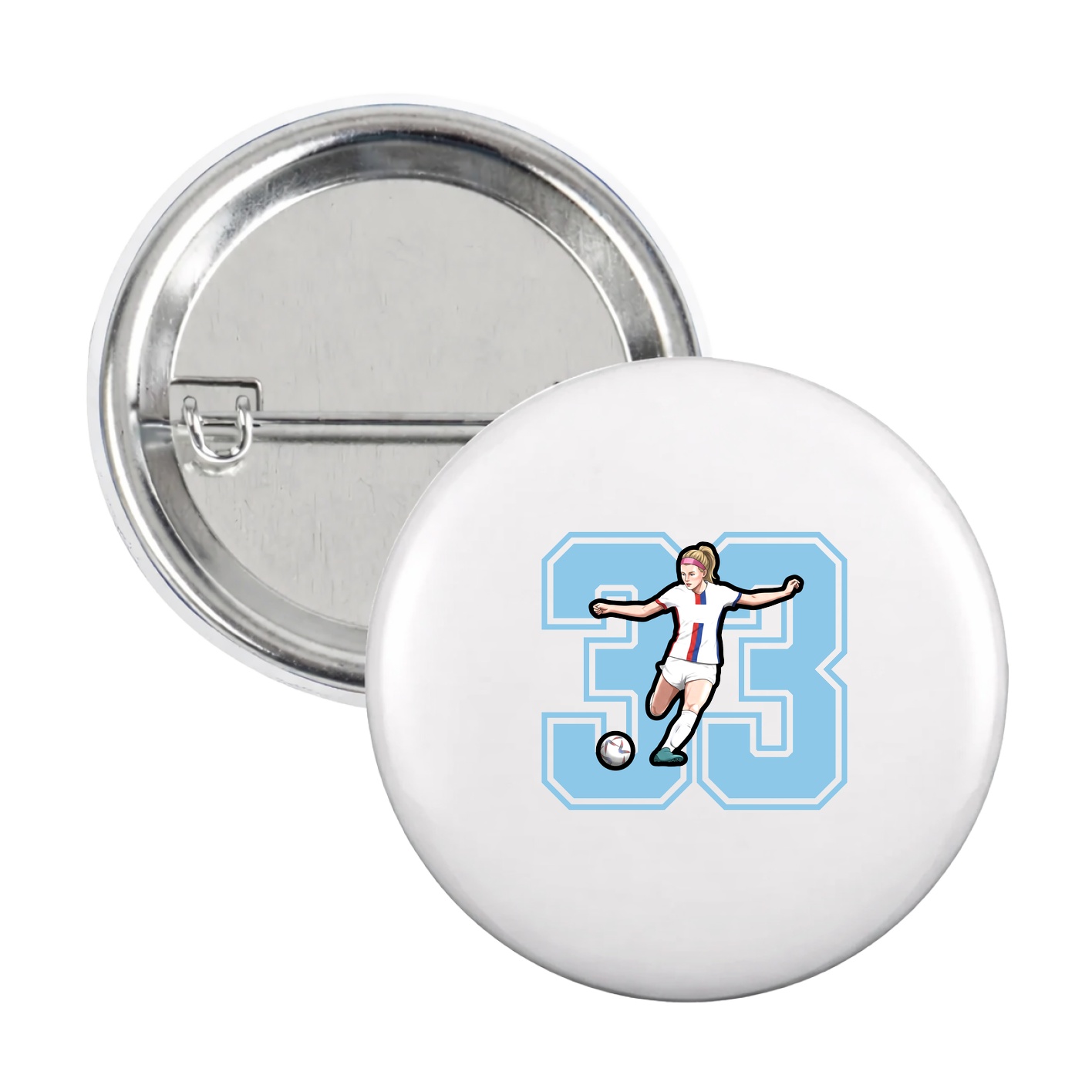 Game Day Button — Number in White