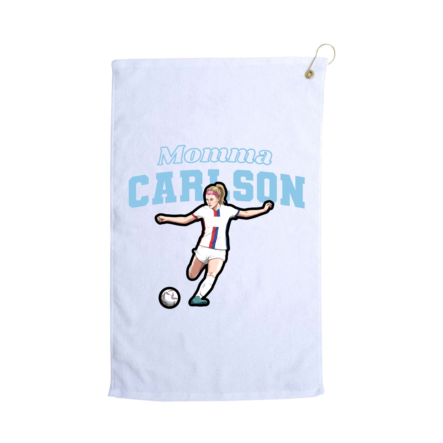 Golf Towel — Mothers Day Block in White