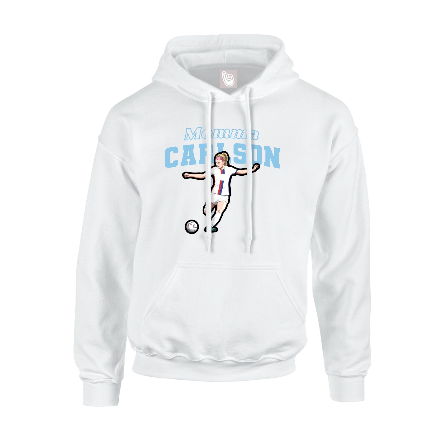 Youth Hoodie — Mothers Day Block in White