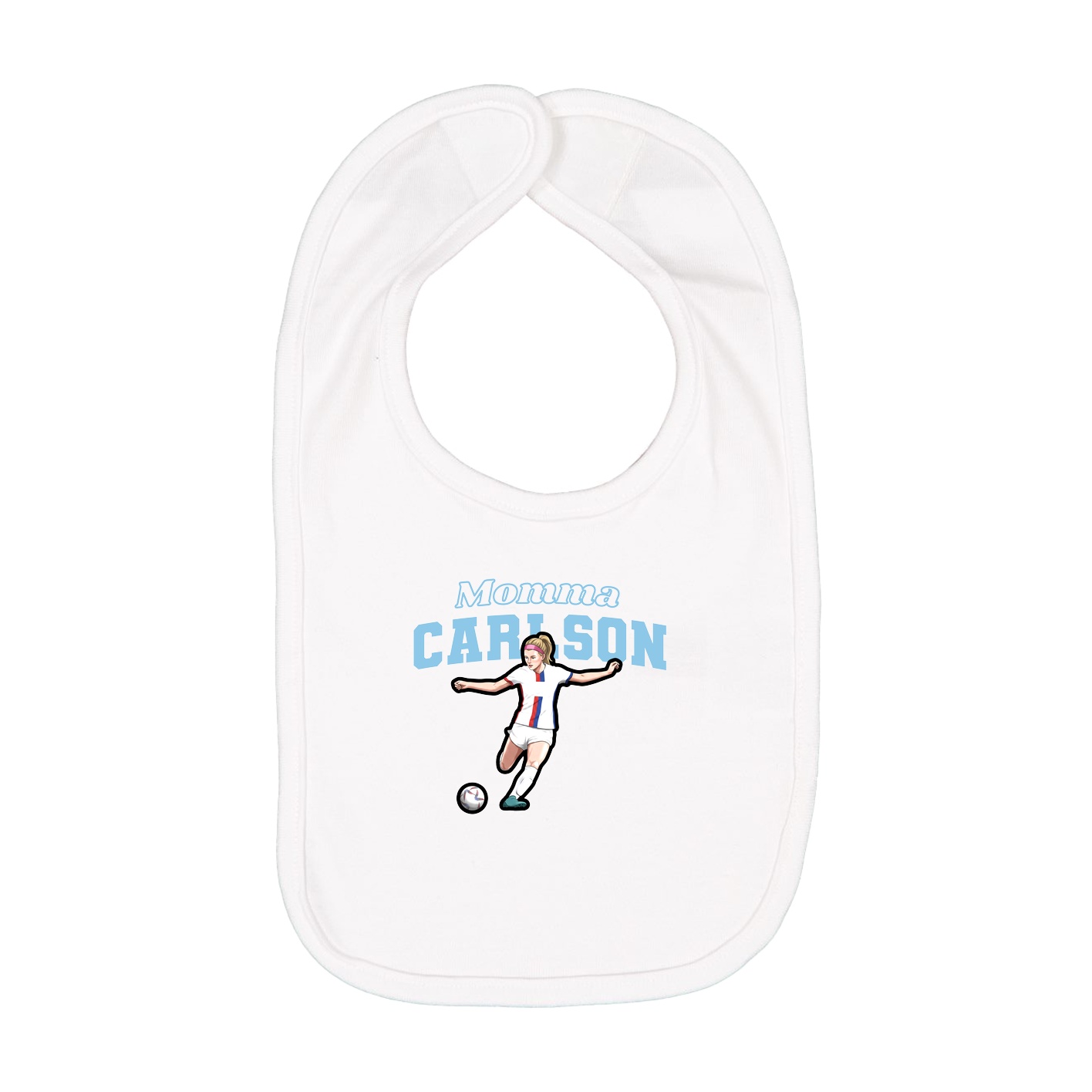 Infant Bib — Mothers Day Block in White