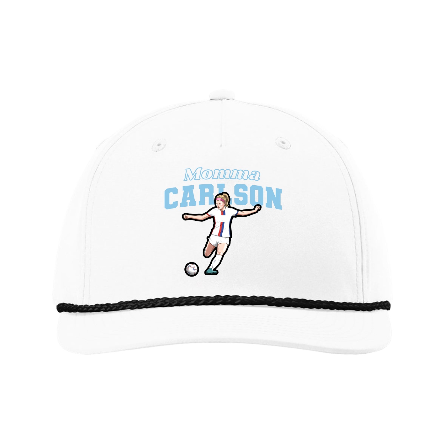 Five-Panel Classic Rope Cap — Mothers Day Block in White