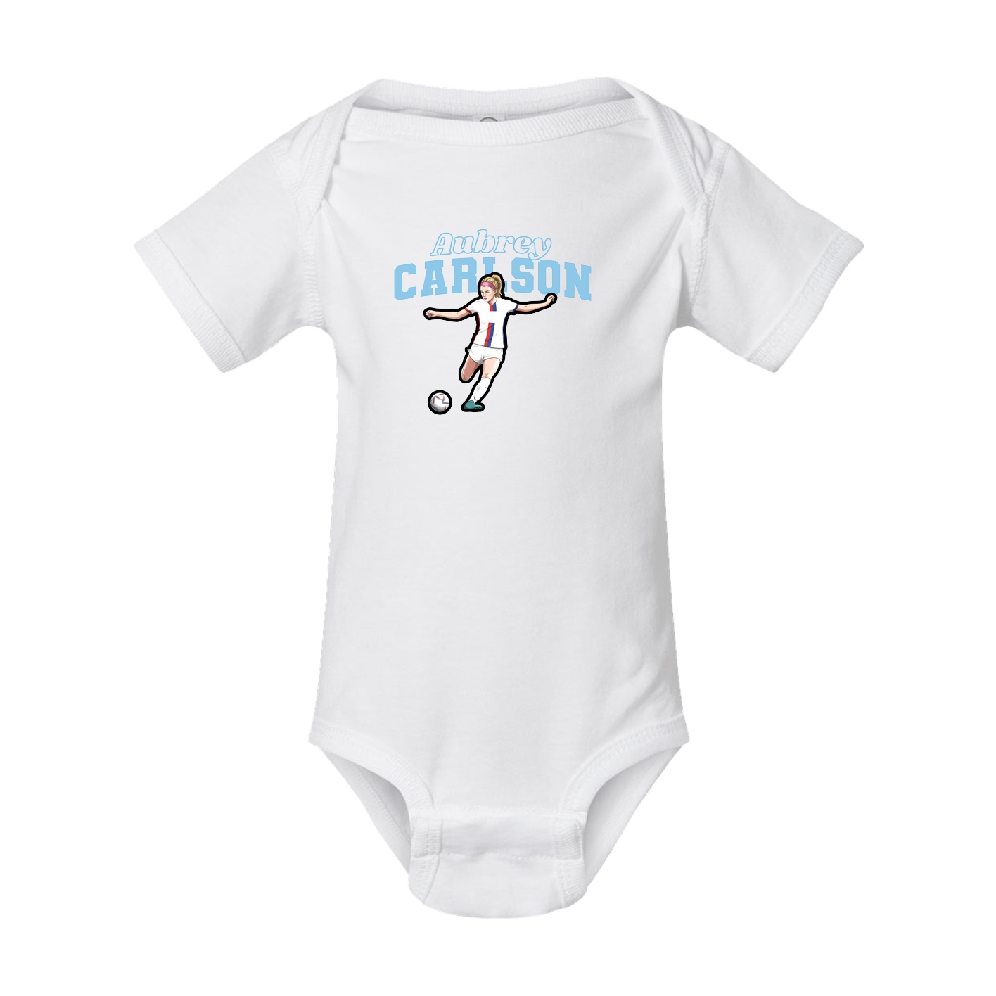 Baby Onesie — Name Arch in White